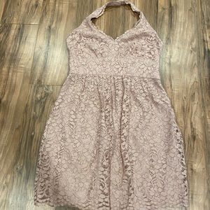 David’s Bridal Blush Pink Lace Dress Size 14